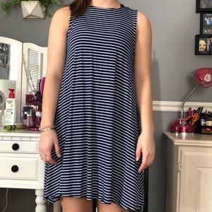 [ Hourglass Lilly ] Navy Blue Striped Dress